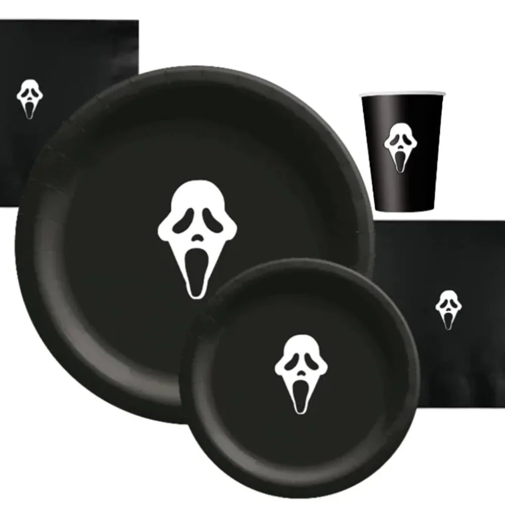 Halloween Ghost- Screamz Party Plates-Cups-napkins set of 60 piece